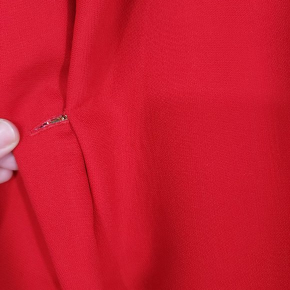 Vintage Istante Versace Bold Red Wool Skirt Suit Made in Italy Flawed 48/12 - Picture 6 of 16